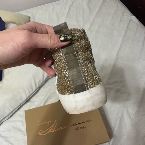 Vintage Havana Lester High Top Sneakers withh Gold Glitter - Picture 8 of 9